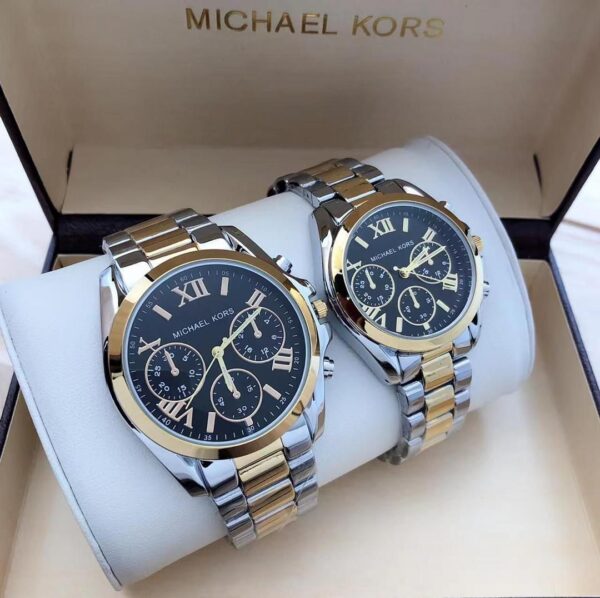 Couple's gold-tone wristwatch