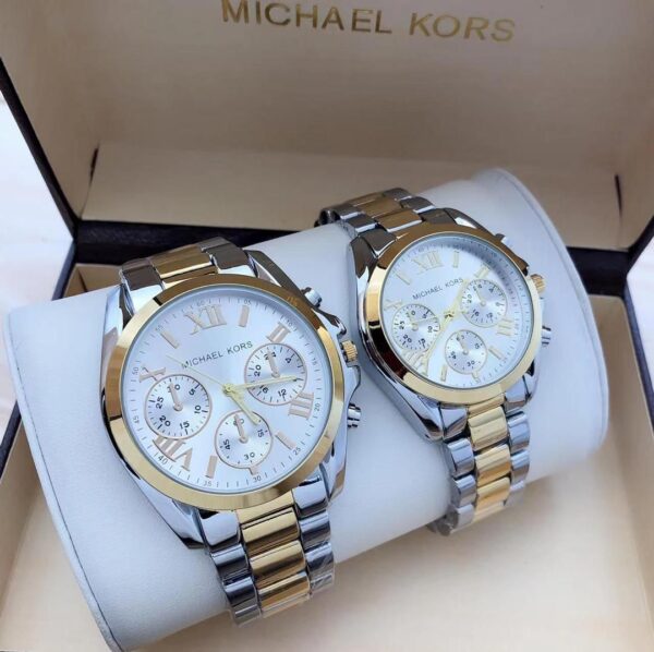 Couple's gold-tone wristwatch